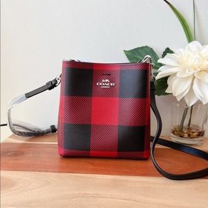 Coach Mini Town Bucket Bag With Buffalo Plaid Print